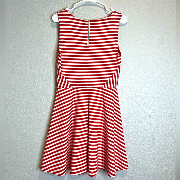 H&M Red and White Stripe Fit & Flare Dress, M - Picture 6 of 6